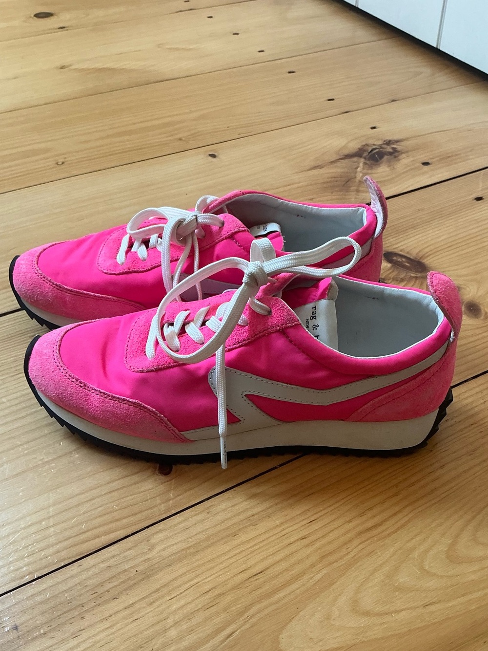 Rag & Bone Neon Pink Retro Runner Sneakers sz 38